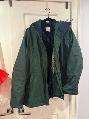 Columbia Dark Green Utility Jacket with Black Fleece Lining